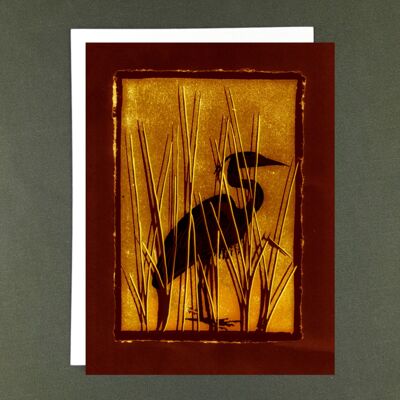 Heron Print Greeting Card - Recycled Paper + Charity Donation