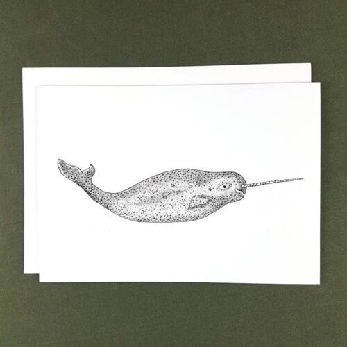 Narwhal Greeting Card - Recycled Paper + Charity Donation