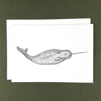 Narwhal Greeting Card - Recycled Paper + Charity Donation