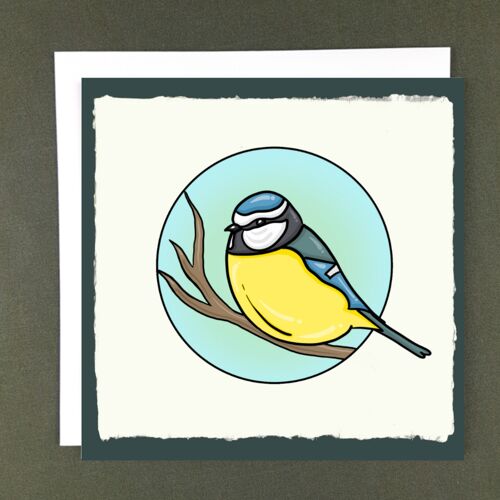 Blue Tit Greeting Card - Recycled Paper + Charity Donation
