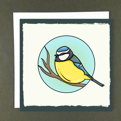 Tarjeta de felicitación Blue Tit - Papel reciclado + Donación benéfica