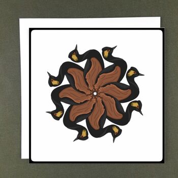 Carte de voeux en spirale de grèbe à cou noir - papier recyclé + don de charité 1