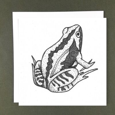 Carte de voeux grenouille - papier recyclé + don de charité