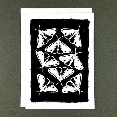 Monochrome Moths Greeting Card - Recycled Paper + Charity Donation