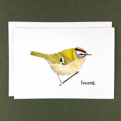 Firecrest-Grußkarte – Recyclingpapier + Spende für wohltätige Zwecke