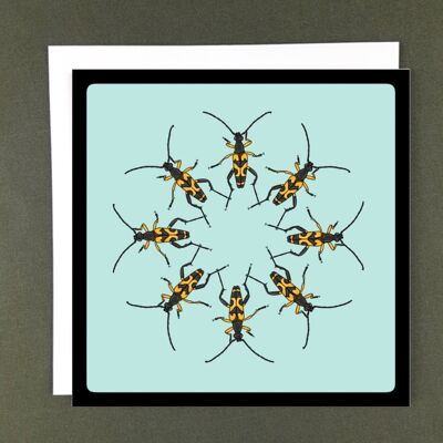 Tarjeta de felicitación Longhorn Beetle - Papel reciclado + Donación benéfica