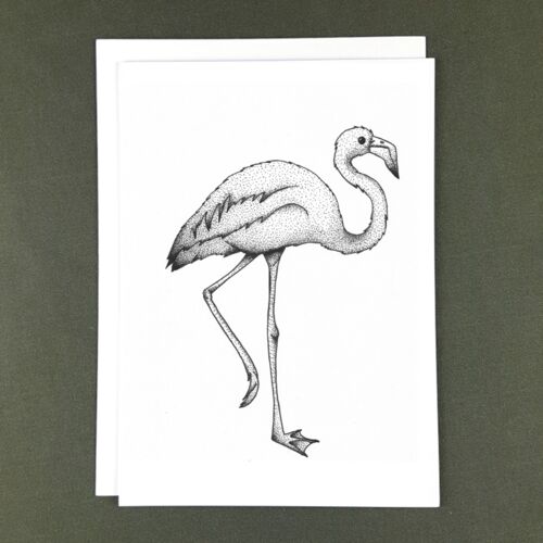 Flamingo Greeting Card - Recycled Paper + Charity Donation