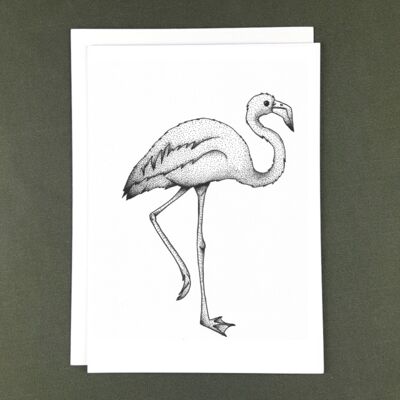 Flamingo-Grußkarte – Recyclingpapier + Spende für wohltätige Zwecke