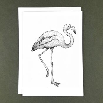 Carte de voeux Flamingo - Papier recyclé + Don de charité 1