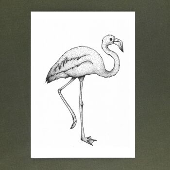 Carte de voeux Flamingo - Papier recyclé + Don de charité 2