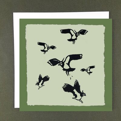 Lapwings Flying Greeting Card - Recycled Paper + Charity Donation