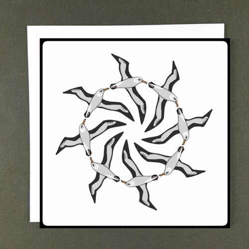 Black-browed Albatross Spiral Greeting Card - Recycled Paper + Charity Donation