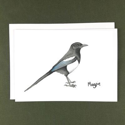 Carte de voeux Magpie - Papier recyclé + Don de charité