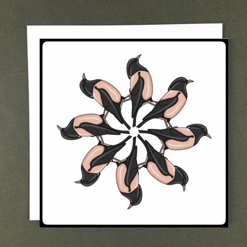 Rosy Starling Spiral Greeting Card - Recycled Paper + Charity Donation