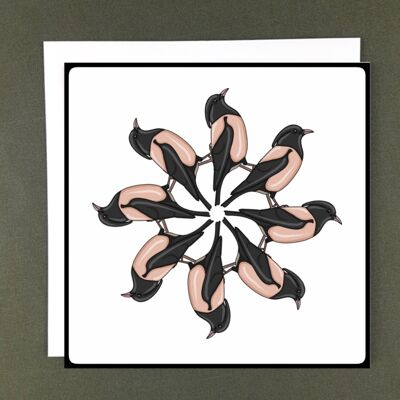Cartolina d'auguri a spirale Rosy Starling - Carta riciclata + Donazione di beneficenza