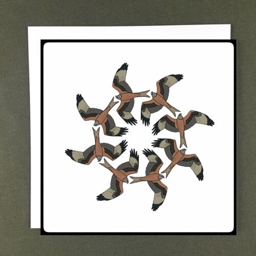 Red Kite Spiral Greeting Card - Recycled Paper + Charity Donation