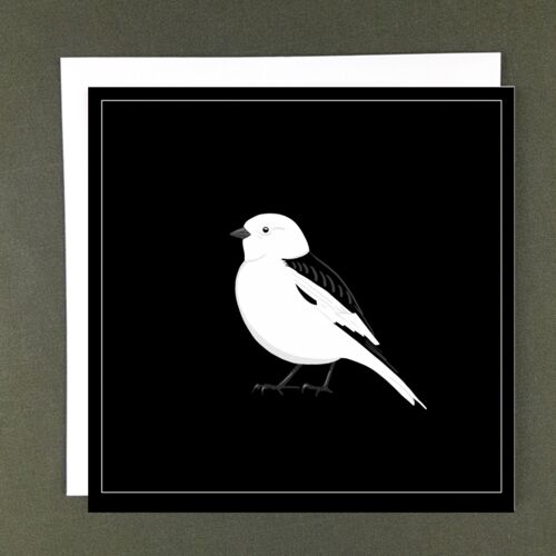 Snow Bunting Greeting Card - Recycled Paper + Charity Donation