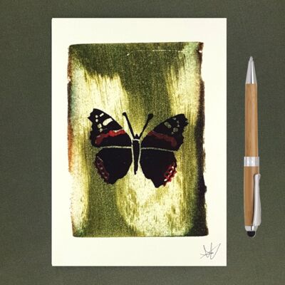 Red Admiral Butterfly II Recycled Notebook A5 - Recycled Paper + Charity Donation