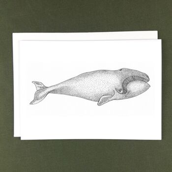 Carte de voeux baleine noire - papier recyclé + don de charité 1