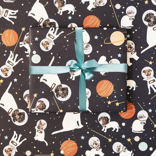 Astronaut Space Pet Wrapping Paper