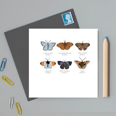 Mariposas británicas, con tarjeta de ilustración de mariposa