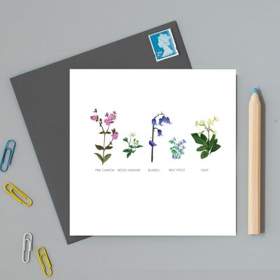 British Wildflower greeting Card
