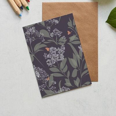 Buds and Butterflies floral greeting card