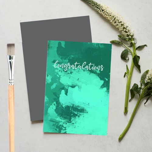 Congratulations paint stroke greeting Card