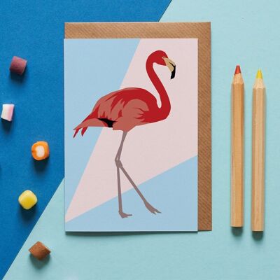 Felicity the Flamingo Bird Greeting Card