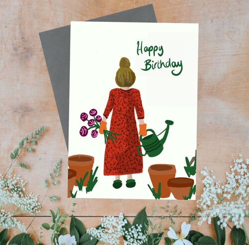 Happy birthday gardener greeting card