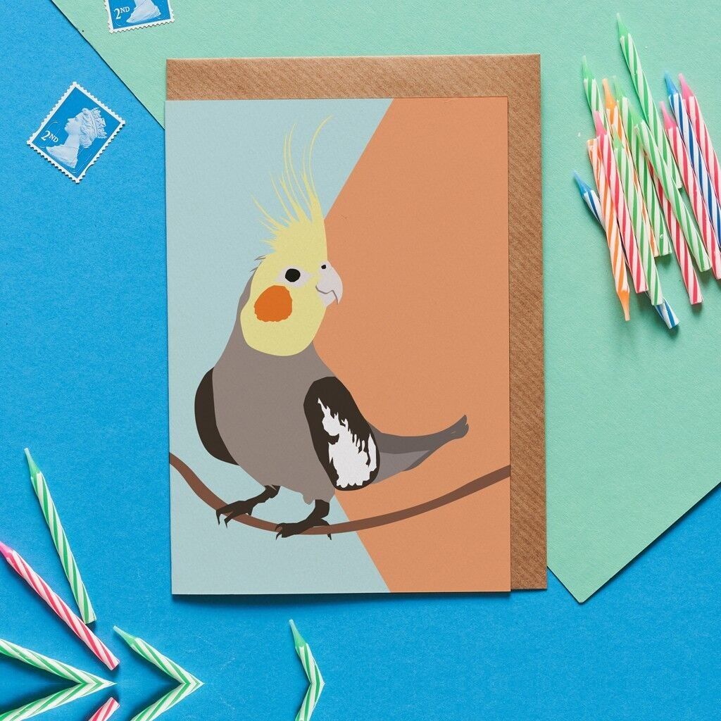 Tarjeta de felicitación Harvey the Cockatiel Bird