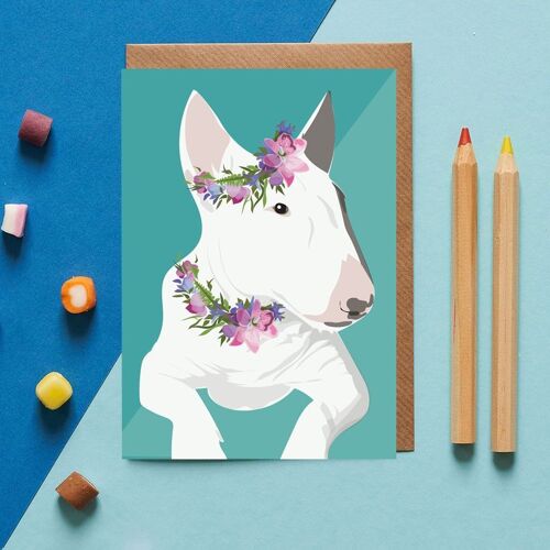 Heidi the Bull Terrier Dog Greeting Card