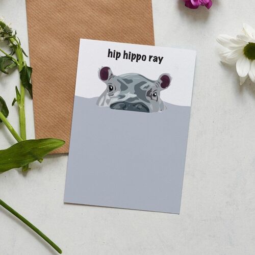 Hip Hippo Ray congratulations greeting card