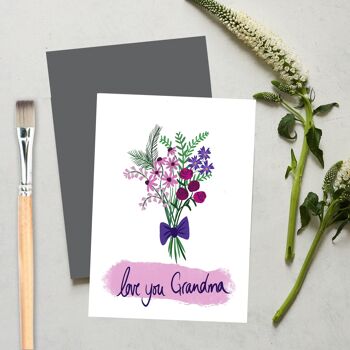 Je t'aime grand-mère, fête des mères, carte de voeux d'anniversaire 2