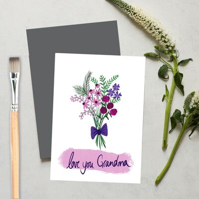 I love you grandma, mothers day, birthday greeting card