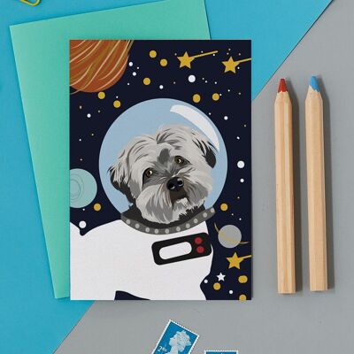 Jenkins le bichon havanais Astro Dog Carte de vœux
