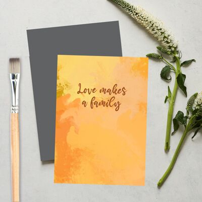 Loves Makes A Family, tarjeta de felicitación de adopción