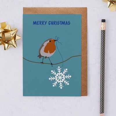 Frohe Weihnachten Robin Grußkarte