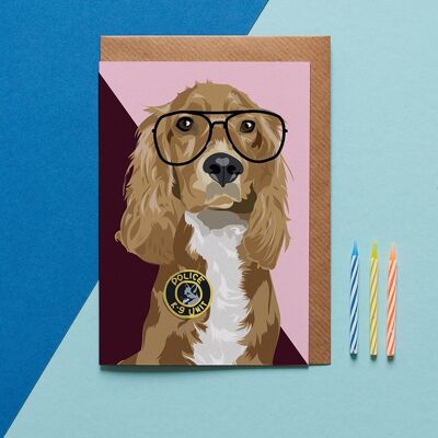 Milo the Cocker Spaniel dog greeting Card