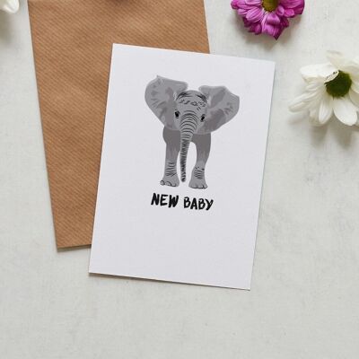 New Baby Elephant greeting card