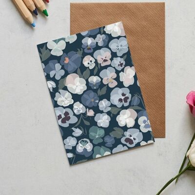 Stiefmütterchen-Blumendesign-Grußkarte