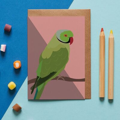 Queenie the parakeet bird greeting card