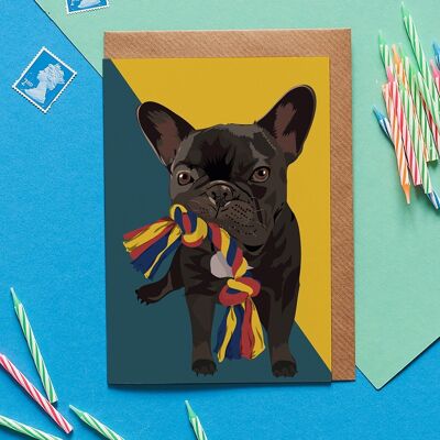 Ronnie the Frenchie dog greeting card
