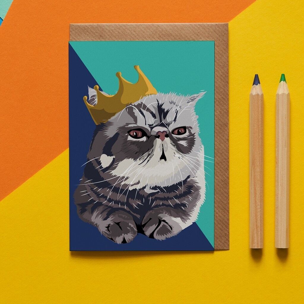 Royal the Cat mit Kronengrußkarte
