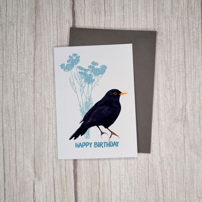 Carte de voeux RSPB Anniversaire Blackbird