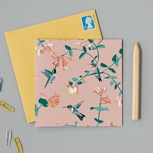 Biglietto di auguri di beneficenza RSPB Hummingbird Pink