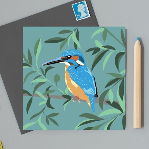 RSPB Kingfisher charity greeting Card