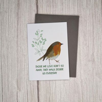 RSPB Robin charity greeting card sympathy, loss