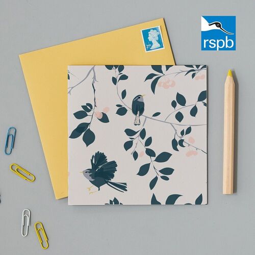 RSPB Wren and Cherry charity greeting card