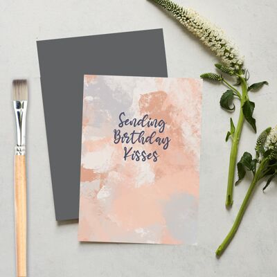 Sending Birthday Kisses Greeting Card